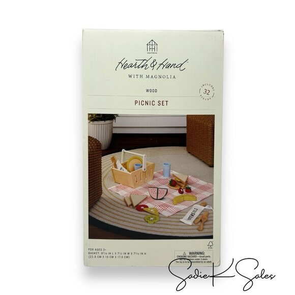Hearth & Hand Magnolia Toy Picnic Basket Playset 32pc‎ - Target - Picture 4 of 4